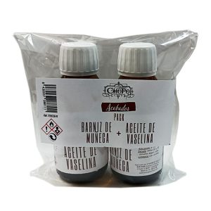Pack barniz de muñeca chopo 125 ml + aceite de vaselina chopo 125ml